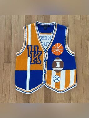Vintage University of Kentucky Wildcats Sweater Vest 90s Womens L Birch Bros UK